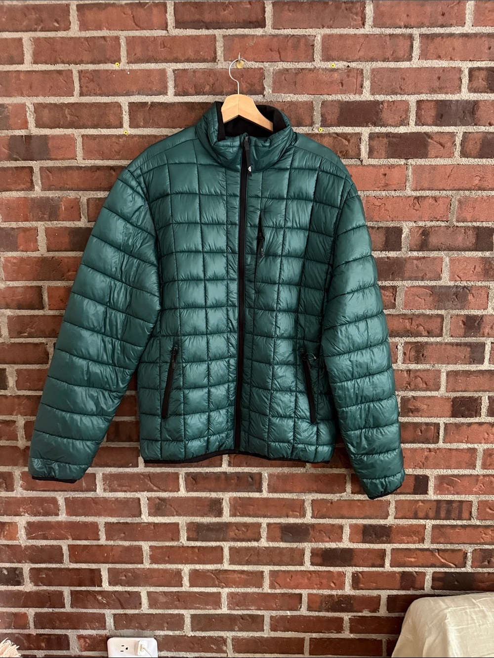 Quiksilver Men's Teal Green Quilted Performance Jacket